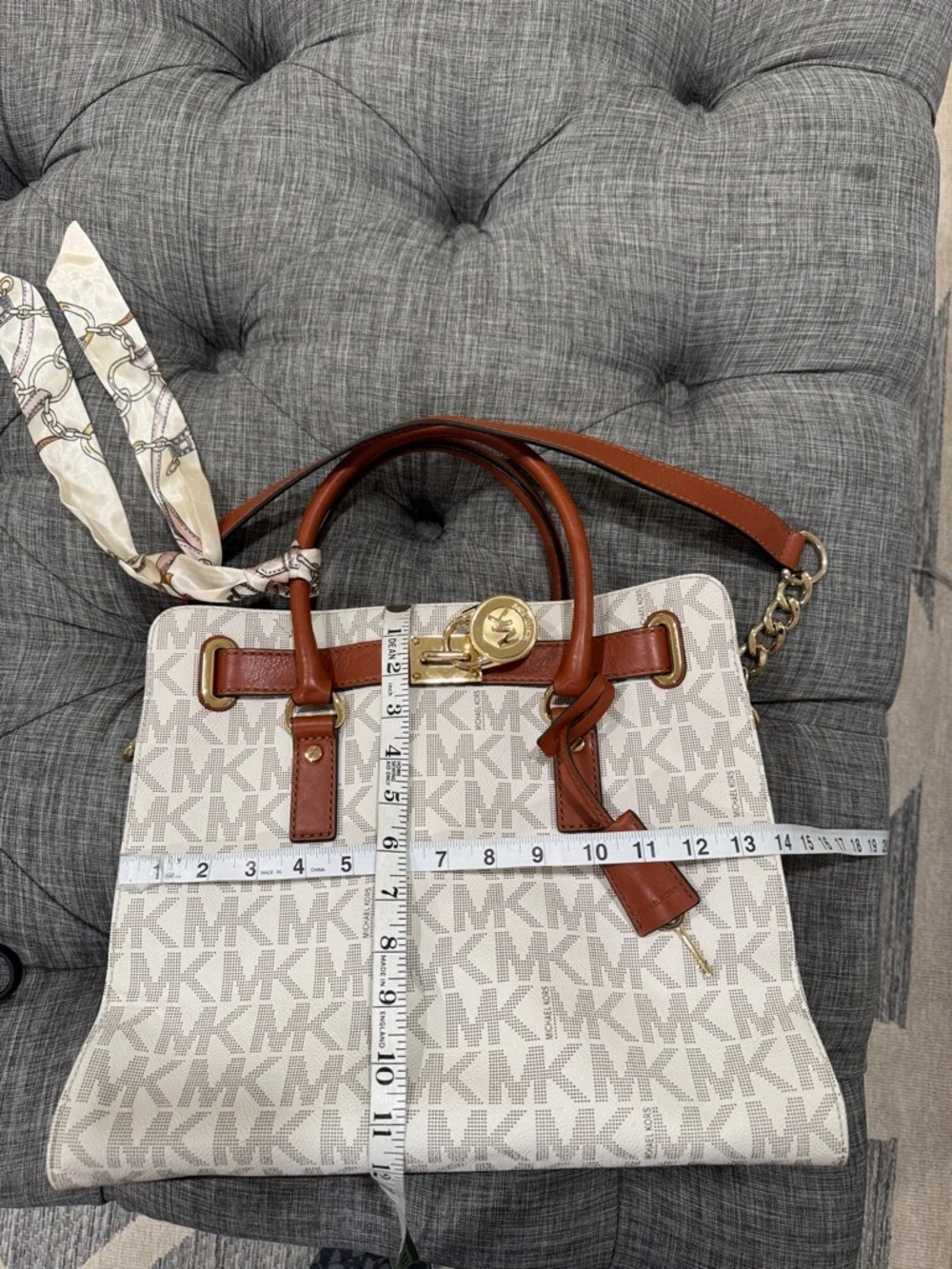 Michael Kors Hamilton Brown and white Large Signature Tote Bag - Picture 17 of 17